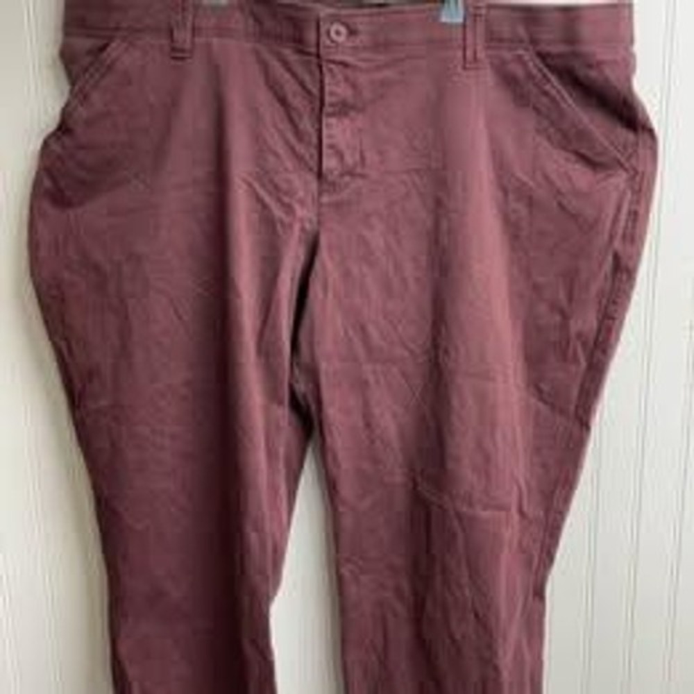 Lee Sinfully Soft Burgundy Straight Leg Pants Womens 20W Medium Plum Chino